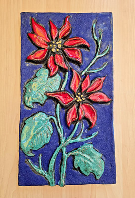 Wandtafel Fat Lava Design Mid Century Stil Bild Blumen.