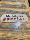 Vintage Original Mobilgas Special Gas Pump Ad Glass 10x3.5 Tokheim 300