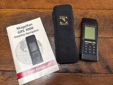 Magellan GPS3000 Satellite Navigator For Parts Untested Manual Case Bundle