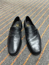 Bruno Magli Men s Black Leather Penny Loafers Italian Designer Dress Shoes