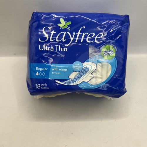 Vintage Stayfree Ultra Thin Regular mit Flügel Pads Therma Control 18 Stück