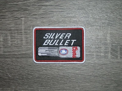 Coors Light Silver Bullet American Beer Embroidered Iron On Patch 3.5" x 2.5"