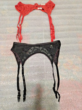 Cacique  JCPenney 2 Pc Garter Belts 1 Red size S, 1 Black One Size Fits All