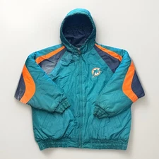 Vintage 90s Logo 7 Miami Dolphins Puffer Jacket Game Day XL NFL