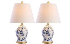 JONATHAN Y Penelope 22" Chinoiserie Table Lamps Set of 2 - Blue/White