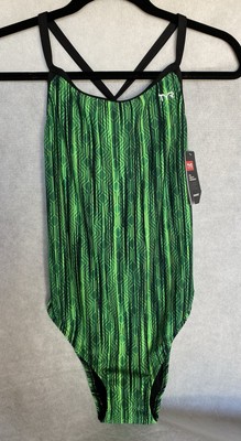 TYR Durafast Elite Size XXL (38) DiamondFit Zircon Green One Piece Swimsuit NEW