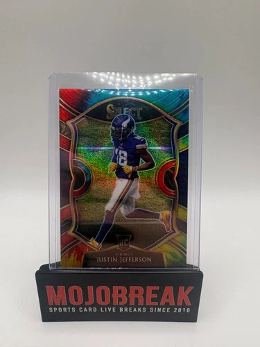 2021 Panini Select Justin Jefferson #61 Tie-Dye Prizm /25 RC
