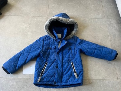 Jasper Conran Junior J Blue Jacket with fur hood 5-6 years
