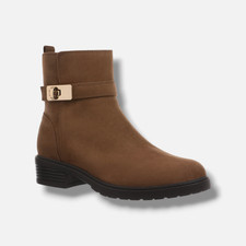 Giani Bernini Women's Brown Memory Foam Buckled Becca Booties Shoes Size 7.5M