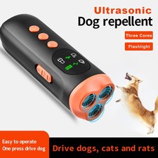 Dog Silencer Pet Behavier Correct Repeller Anti-Bark Ultrasonic Flashlight SOS