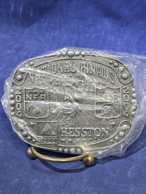 New 2004 Hesston National Finals Rodeo NFR Wrangler Belt Buckle Sealed AGCO 