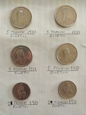Lotto - Monete Svizzere   Collezione 6  Pezzi