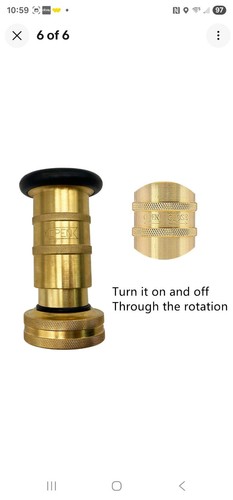 Fire Hose Nozzle Brass Fire Equipment Spray Jet Fog 1¼" NPT/NPSH Tools New - Picture 6 of 6