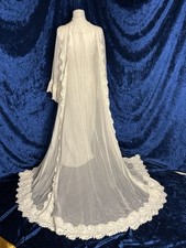 Vintage 1970s Unique Wedding Dress 2 Piece Sheath Bodycon Lace Cape Debutante