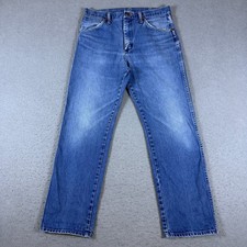 Wrangler Men's Cowboy Cut Jeans 13MWZ Blue Size 33x30 Measures 31x29 Denim USA
