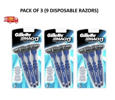 Gillette Mach3 Einwegrasierer - 3er Pack (9 Einwegrasierer)