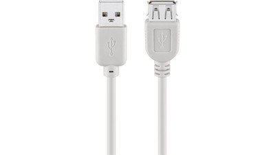 4040849509629 Przedłużacz USB 2.0 Hi-Speed, Szary - Długość kabla 5 m Wentronic