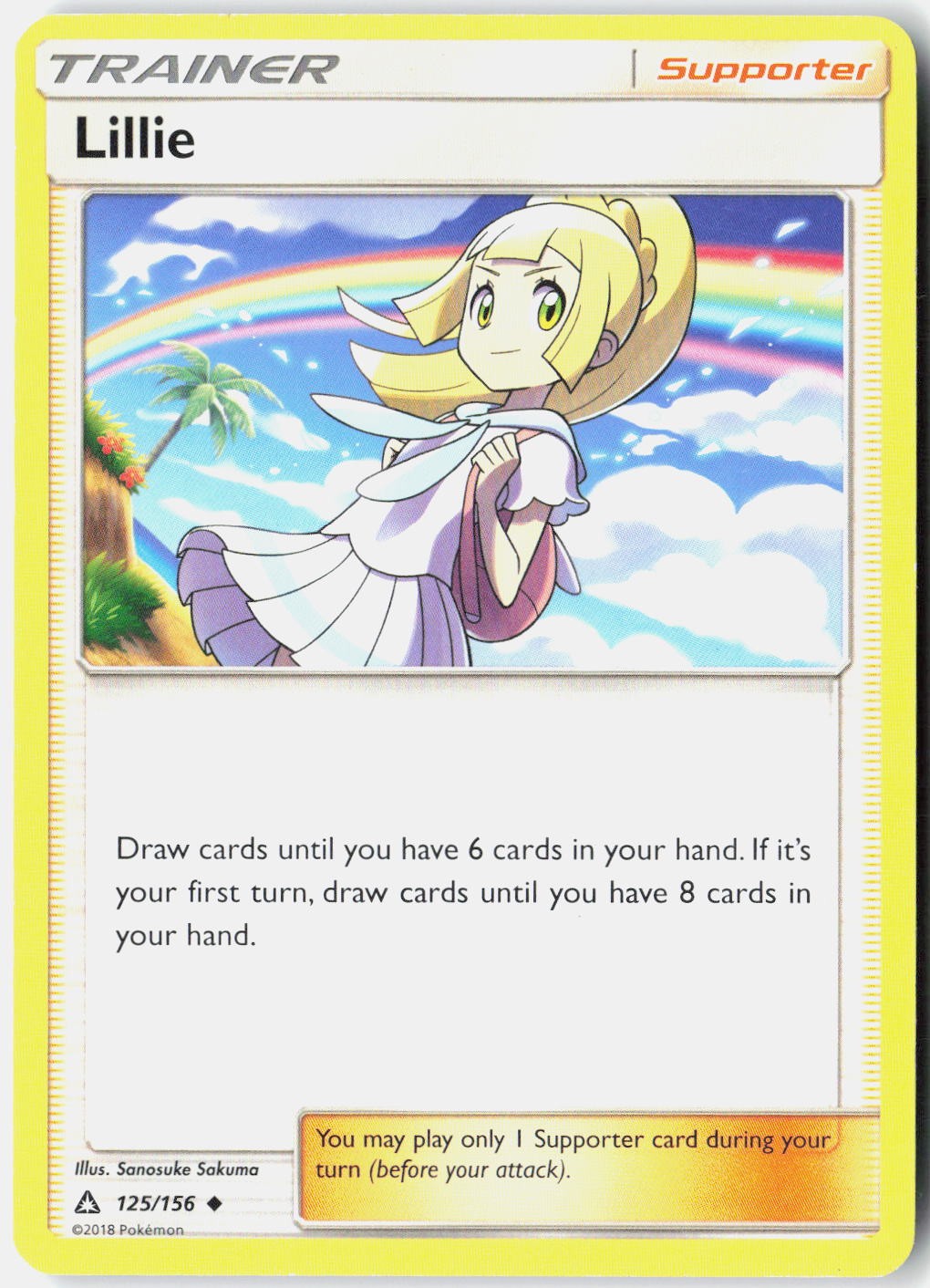 Lillie SM - Ultra Prism 125/156 Pokemon Card