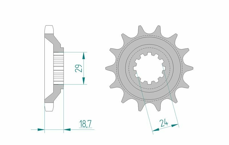 Pignon AFAM standard acier 24805 pas 530 pour moto routière