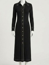Tory Burch Women's Black Long Sleeve Jersey Knit Polo Dress Size: 8