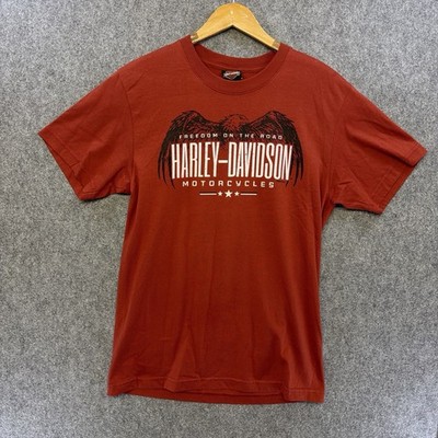 Harley-Davidson Chester England T-Shirt Herren M Slim Medium Red Eagle Skull Moto