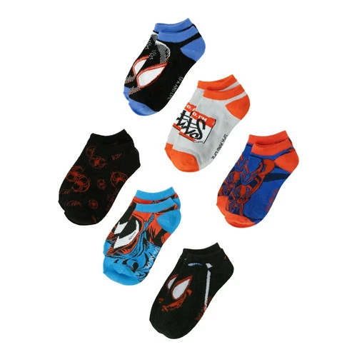 NEW Spider-Man Boys No Show Socks 6-Pack Size S (Shoe 4.5–8.5) Marvel Spider-Ver - Picture 2 of 24