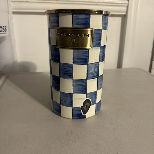 MacKenzie- Childs Enamel Check Large Canister No Lid
