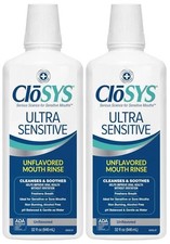 CloSYS Ultra Sensitive Mouthwash, 32 Ounce, Unflavored Alcohol Free-2 Pack