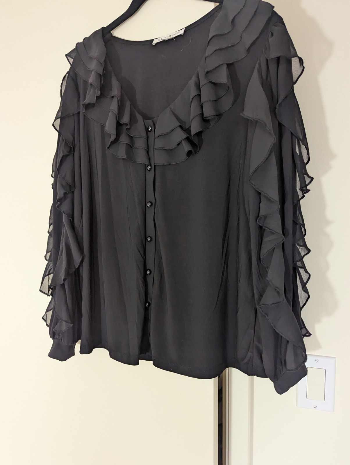 Perception Concept BLOUSE/SIZE Large BLACK CHIFFO… - image 7
