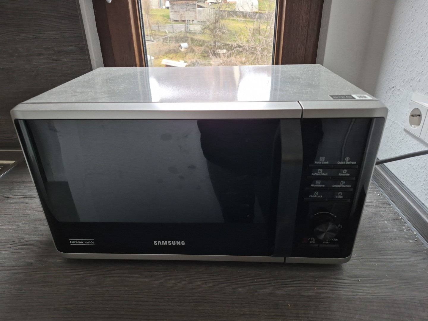 Mikrowelle Silber Schwarz 800W 23L Quick Defrost Auto - Samsung MS2AK3515AS/EG