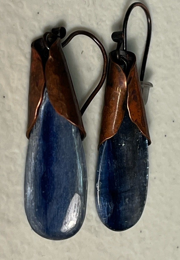 Copper Kyanite Dangle Earrings - image 1