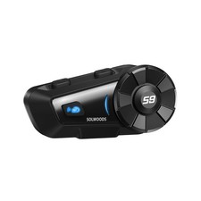 SCSETC S-9 Motorcycle Helmet Bluetooth 6000m 6-Rider Intercom, Solo, Black