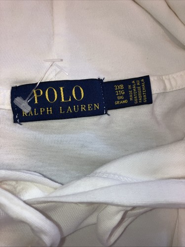 New-3XL Ralph Lauren Polo Bear Hooded Shirt Long Sleeve Men’s Hockey Bear White - Picture 3 of 9
