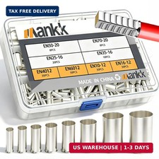 mankk 166PCS Wire Ends Ferrules Kit, 8 Sizes AWG 1/0 2/0 2 4 6 8 10 12 Silver P