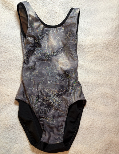 Destira XS Sleeveless Gymnastics Leotard Gray/Black Print Leotards Unitards