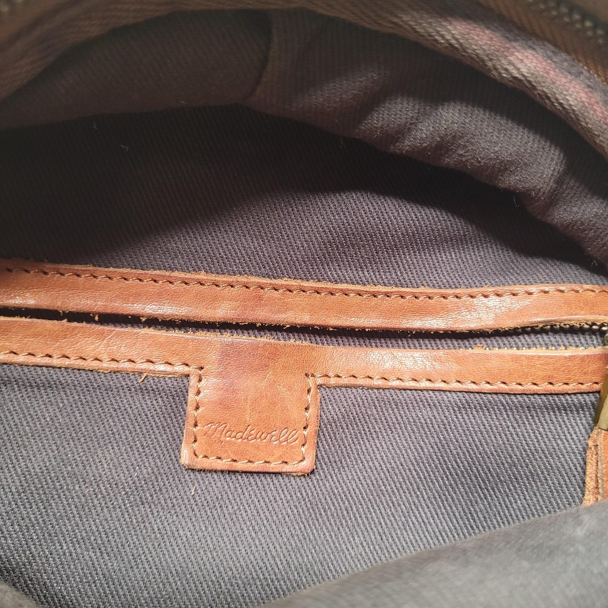 Madewell Backpack Brown Leather Lorimer Mini English Saddle Zip Adjustable G2014 Madewell Lorimer Mini Leather Backpack English Saddle Brown  main image 3