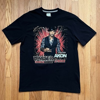 Usher Akon 2011 tour shirt XL rap tee r&b r. kelly  beyonce ludacris nelly ne-yo