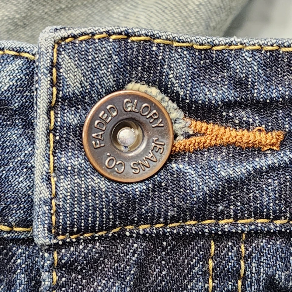 Vintage Faded Glory Jeans Womens 14 PETITE Blue Stretch Flare Mid Rise Casual - Image 2 of 4