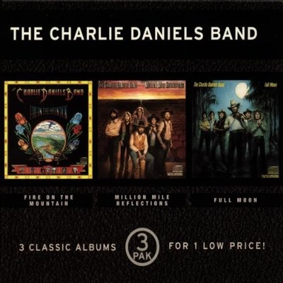 CHARLIE DANIELS - 3 Pak: Fire On Mountain / Million Mile / Full Moon - 3 CD VG