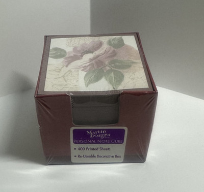 Martin Designs Personal Note Cube Floral 400 Sheets Decorative Box NEW