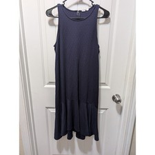Navy Blue GAP Polka Dot Sleeveless Dress. Midi. Super Soft Size Small