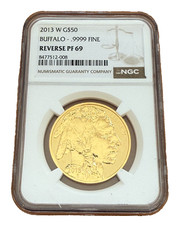 US 2013 W Gold 1 oz $50 NGC Reverse Proof PF69 Gold Buffalo 3098.26 per troy oz