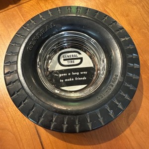 VINTAGE! General Tire Power-Jet ~Goes A Long Way To Make Friends Ashtray 6.5”