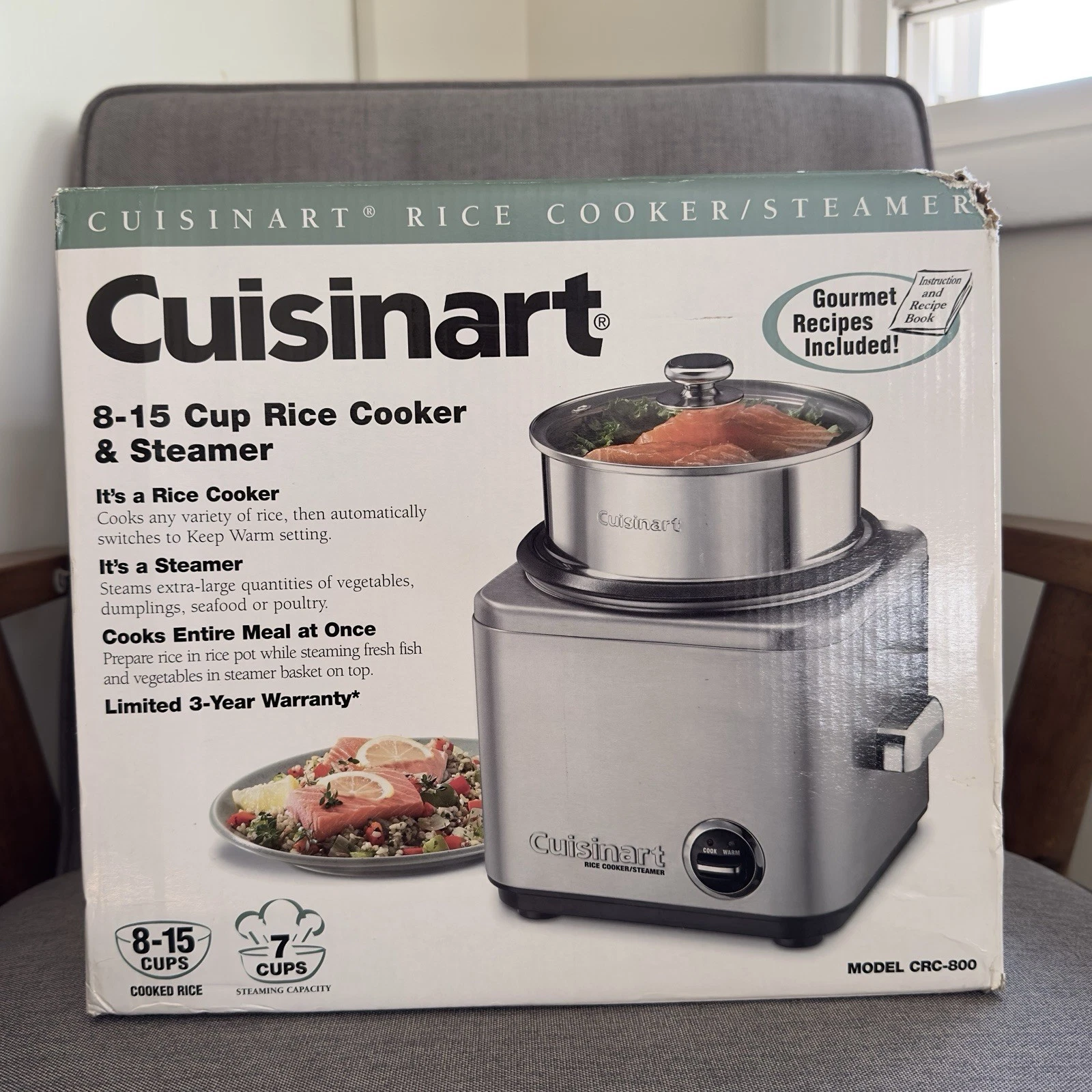 Cuisinart 8-15 Cup Rice Cooker & Steamer Model CRC-800 New In Box - Discontinued
Opens in a new wind