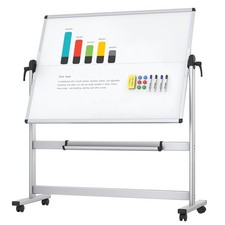 Double-Sided Mobile Whiteboard, 48 x 36 Inches, Magnetic Rolling Dry Erase Wh...