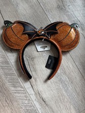 NEW 2026 Disney WDW Halloween Shimmer Pumpkin Vacation Club Minnie Ears Headband