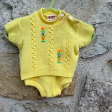 Vintage yellow 2 piece baby sweater set