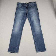 Calvin Klein Jeans Denim Mens 32x32 Blue Denim Whiskering Slim Fit Medium Wash