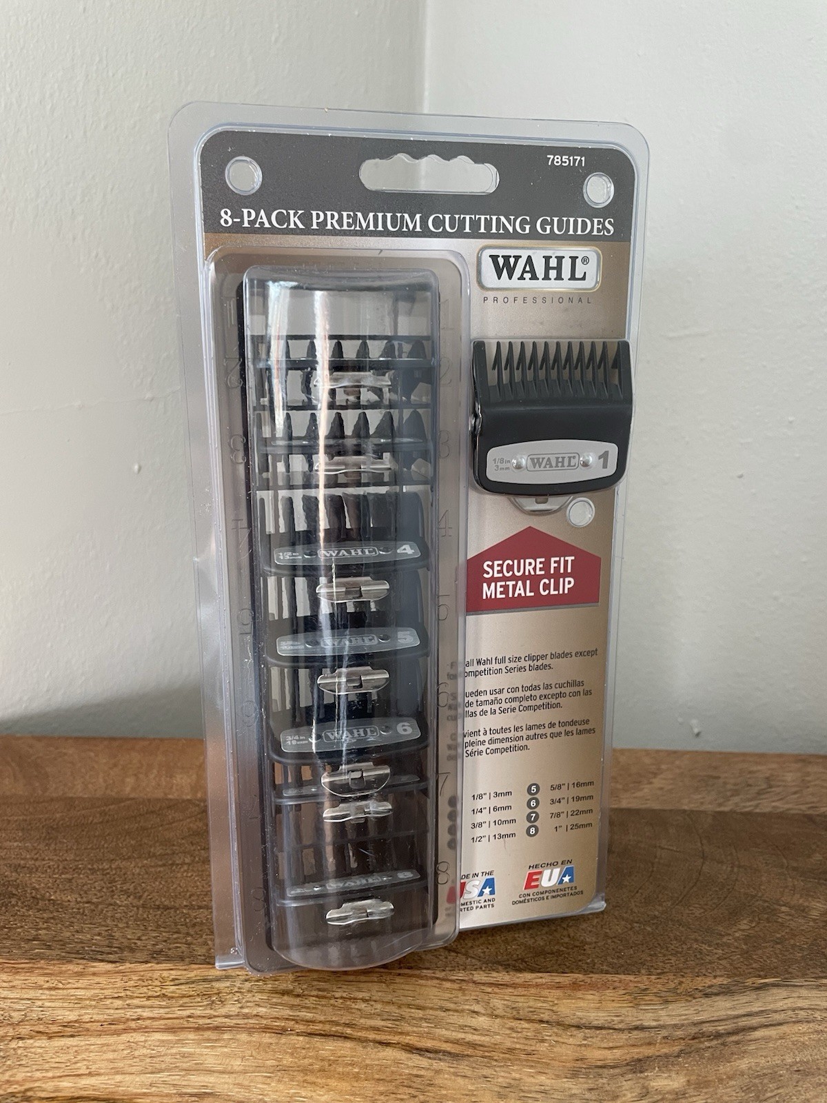 Wahl Professional  8-PACK Premium Cutting Guides Black W/Org