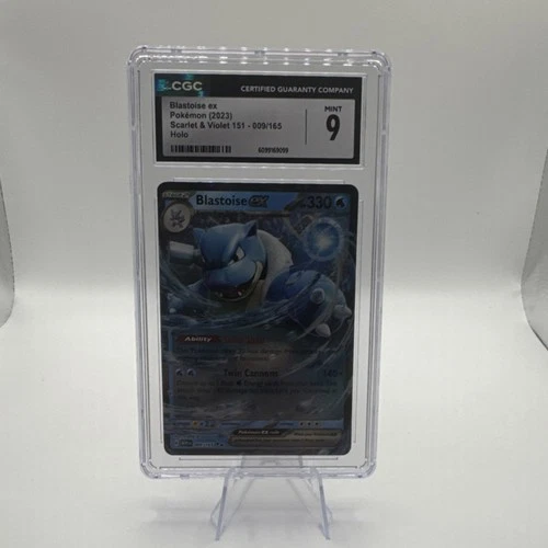 Pokémon Blastoise ex CGC 9 Double Rare Holo 009/165 Sv: Scarlet & Violet 151